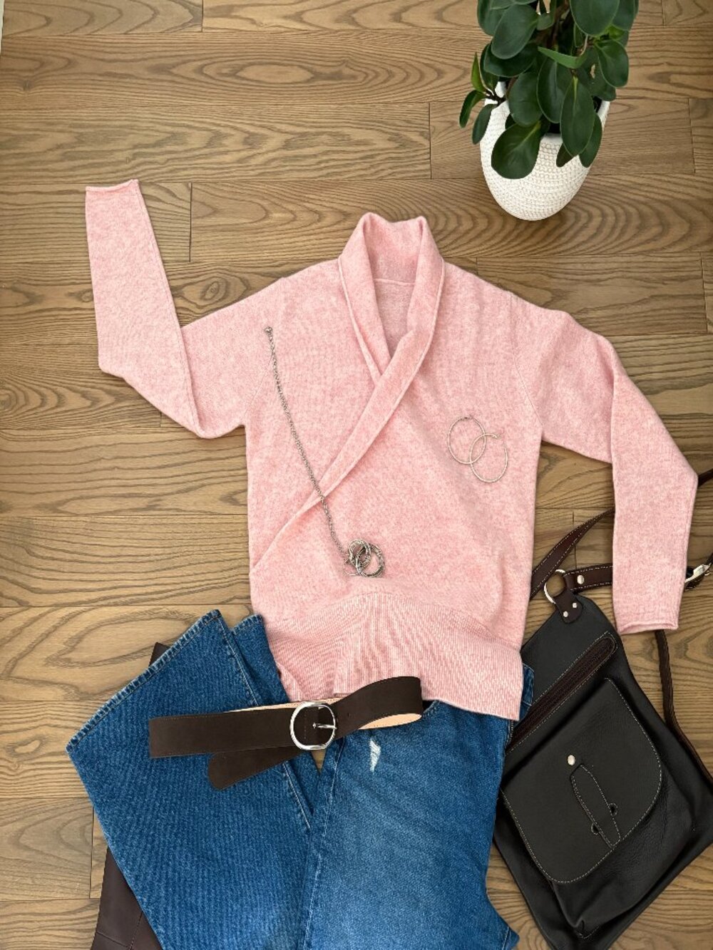 CASHMERE 100% Sweater, Pink Wrap, LIKE NEW